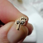 Freemason Tubal Cain lapel badge / Tie Pin with Crystals symbolism craftsmanship