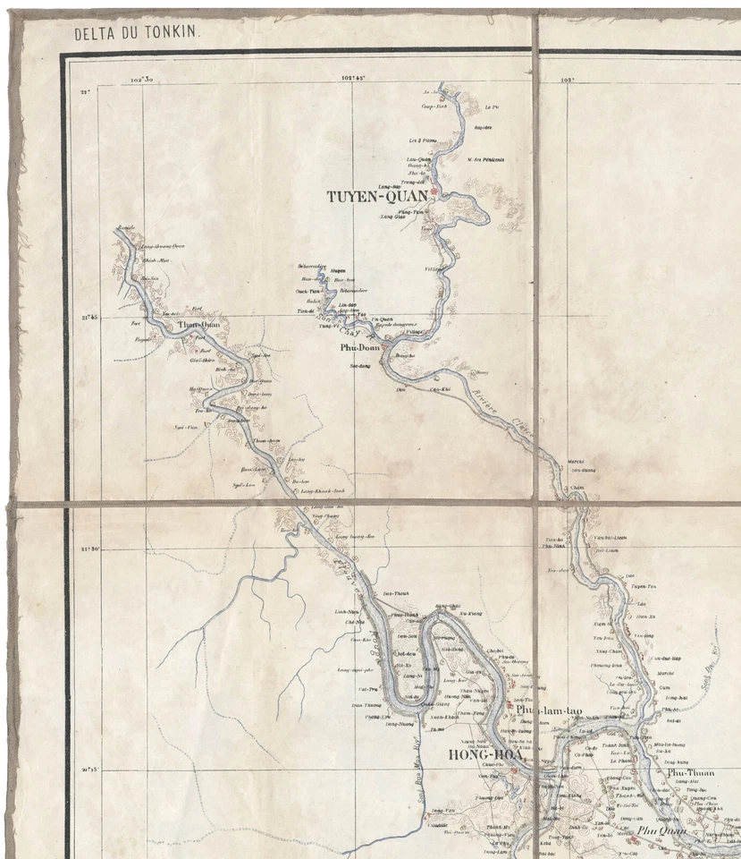 Антикварная карта "Carte du delta du Tonkin" (Вьетнам) Depot de la Guerre, 1885 - Изображение 4 из 4