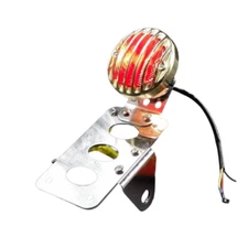 Chrome Side Mount Grille Tail Light License Plate Bracket XS CB Bobber Chopper