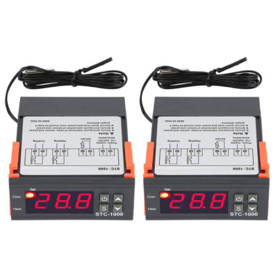 2x Digital Temperature Controller STC-1000 Thermostat w/ NTC Sensor AC 110V 220V