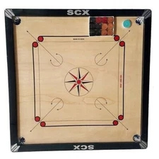 Pro 33" Large Carrom Board Wooden Game With Coins & Striker 296-AOMH
