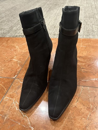 STUART WEITZMAN BLACK GORE-TEX ANKLE BOOTS SIDE ZIP POINT TOE 35573 SPAIN 6 M EU - Picture 8 of 9