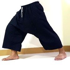 Thai fisherman pants wide leg Toray fabric cotton fabric waist with drawstring.