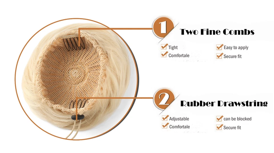 OneDor Synthetic Ballet Hair Bun Extension Donut Chignon Hairpiece for Ponytail - Image 2 of 3