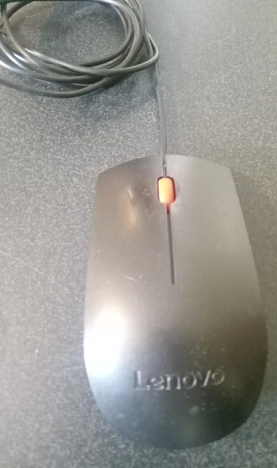 Lenovo MOJUUO USB Wired Mouse – 1600 DPI – Orange Scroll Wheel - Image 2 of 2