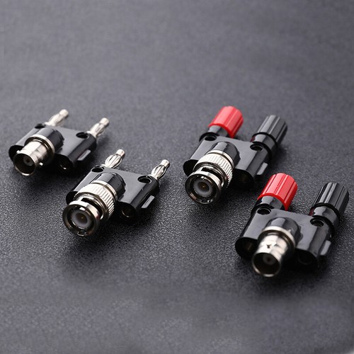 BNC to Two Dual 4mm Banana Male Female Jack Coaxial connector RF Adap-*- - Picture 2 of 14
