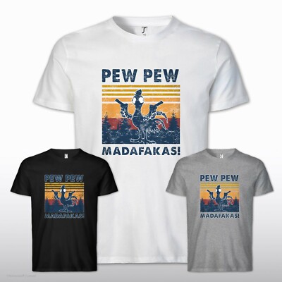 PEW PEW MADAFAKAS | cat chicken huhn Katze Geschenk Meme Fun nerd  kult T-SHIRT