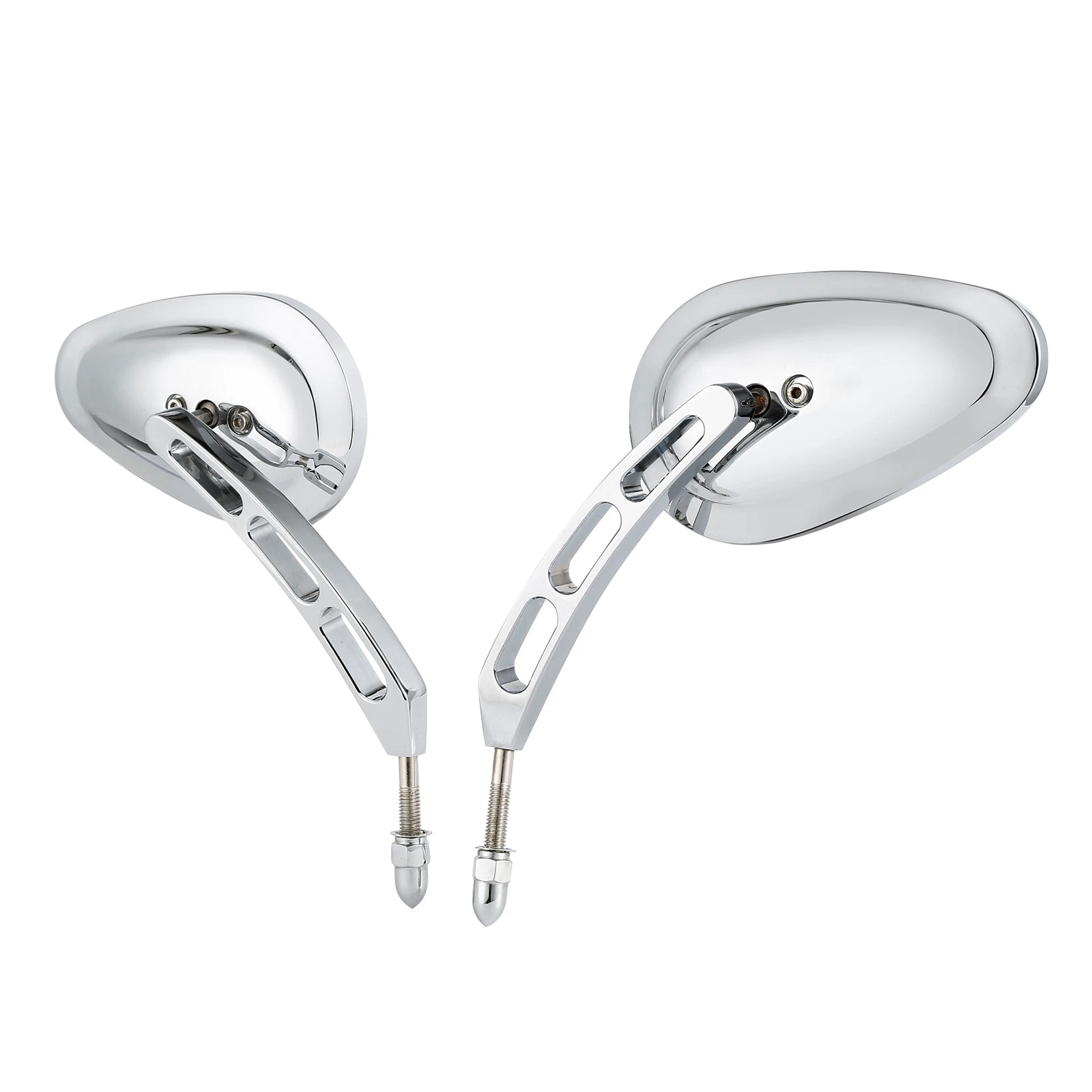 Chrome Rear-View Mirrors Fit For Harley Road Street Glide Sportster Dyna Softail