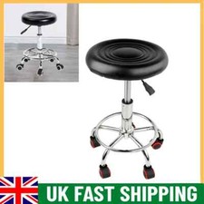 Swivel Adjustable Height Stool White 360° Chair Office Round Desk PC Stool UK