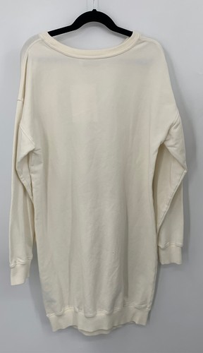 Moschino Teen Girl Off-White Cotton Teddybear Logo Print Sweatshirt Dress sz 14y - Picture 2 of 6