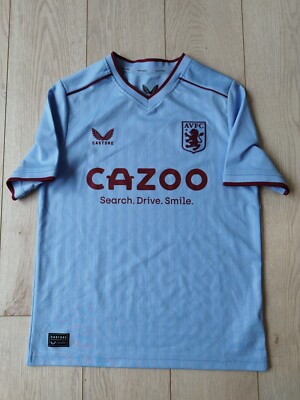 Sz L Kids Aston Villa football jersey Castore away shirt 2022/2023