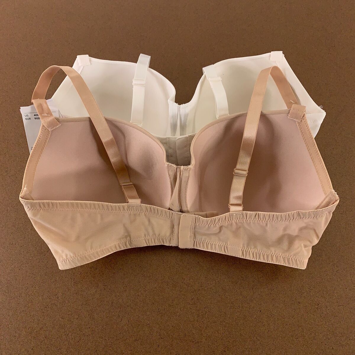 H&M Women's Size 40D White/Beige 2-Pack Microfiber Padded H&M Women's Size 40D White/Beige 2-Pack Microfiber Padded