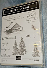 Stampin Up PEACEFUL CABIN Stamps  CABIN Dies Christmas Peace Of Season Tree