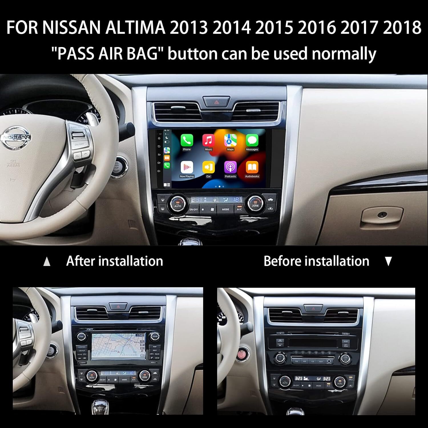 Android 12.0 Car Radio Stereo GPS WIFI Apple Carplay For Nissan Altima