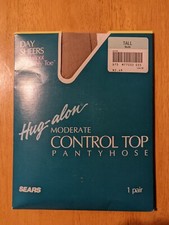 Sears Vintage Hug-alon Control top Pantyhose Tall Nude