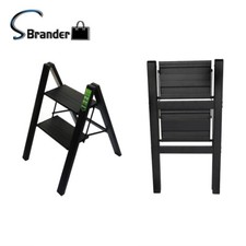 Portable 2 Step Black  Ladder Folding Safety ...