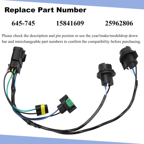 Headlight Wiring Harness Assembly Contains Two Wires Compatible with Chevrolet S - Picture 3 of 7