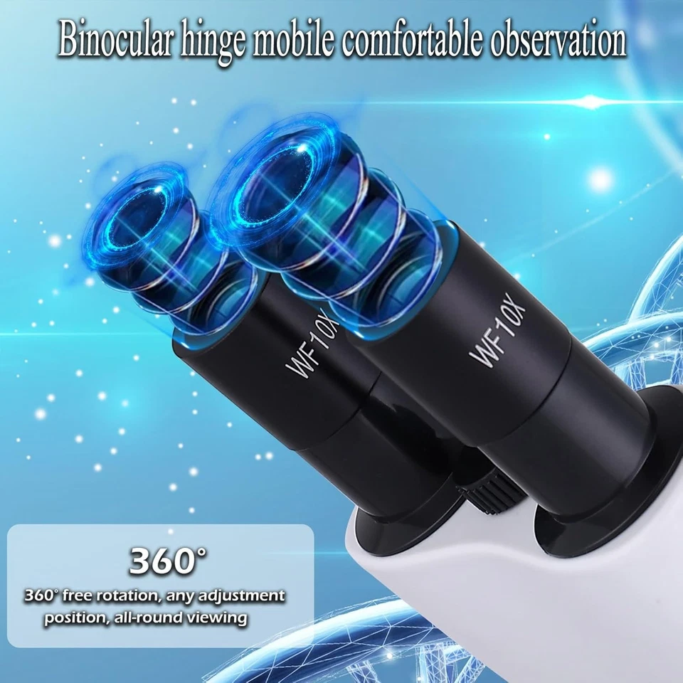 Microscopio Binocular Compuesto 40X-2500X Iluminación LED Doble Etapa Foto 4 de 4