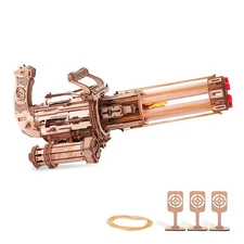 ROKR Gun 3D Puzzles for Adults, Wooden 3D Puzzle Rubber Bands Gun Toy, Rotati...