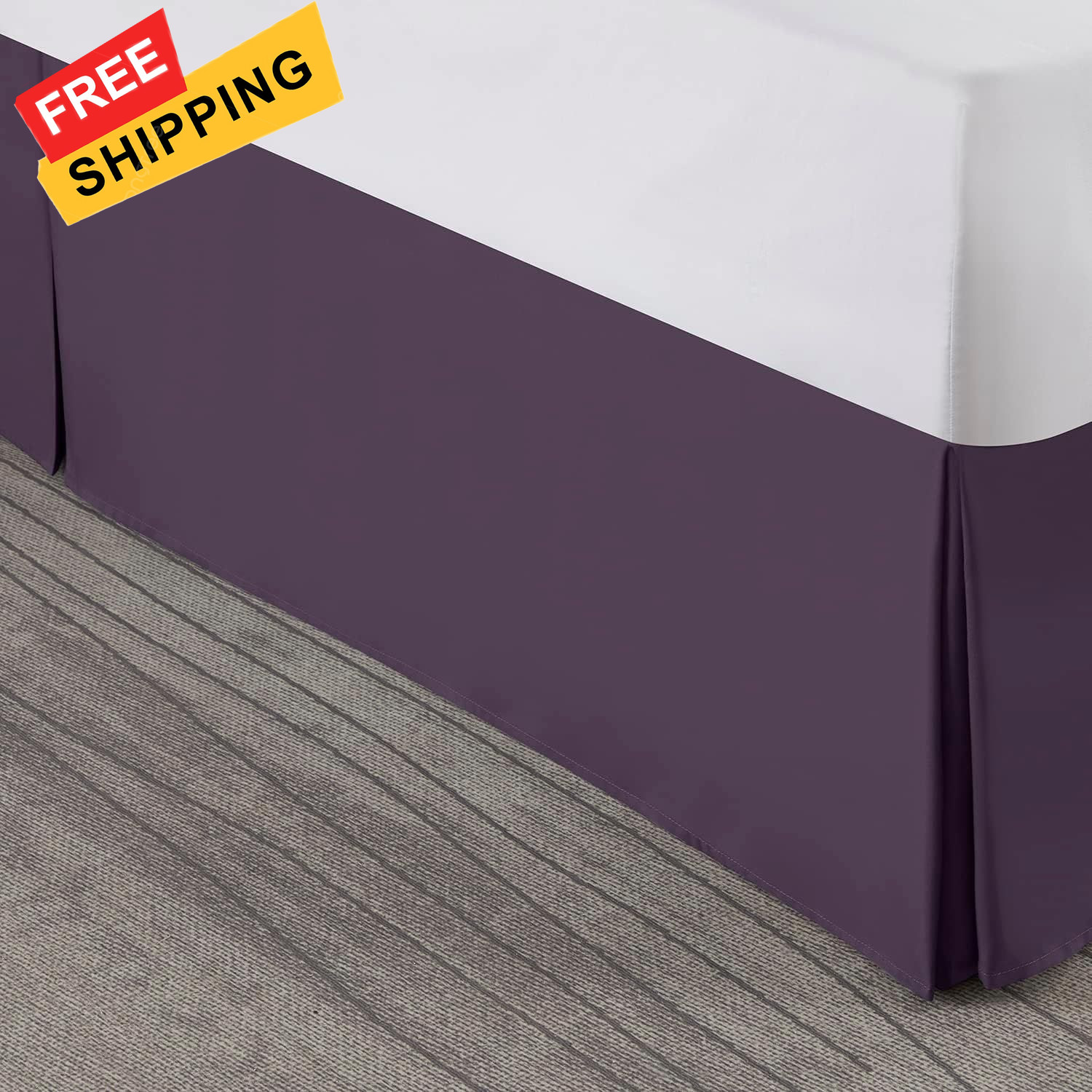 Nestl Dark Purple Bed Skirt King Size - King, 24 - 