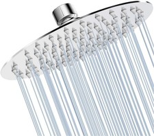 GGStudy Round 6 Inch Stainless Steel Shower Head High Pressure Round, Chrome