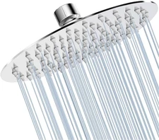GGStudy Round 6 Inch Stainless Steel Shower Head High Pressure Round, Chrome