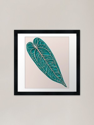 Anthurium Warocqueanum Blatt gerahmt gerahmt Wandbild Poster Leinwanddruck Bild