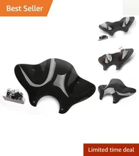 7/8" Cruiser Windshield in Black - Enhance Comfort & Style for Your Motorcycle