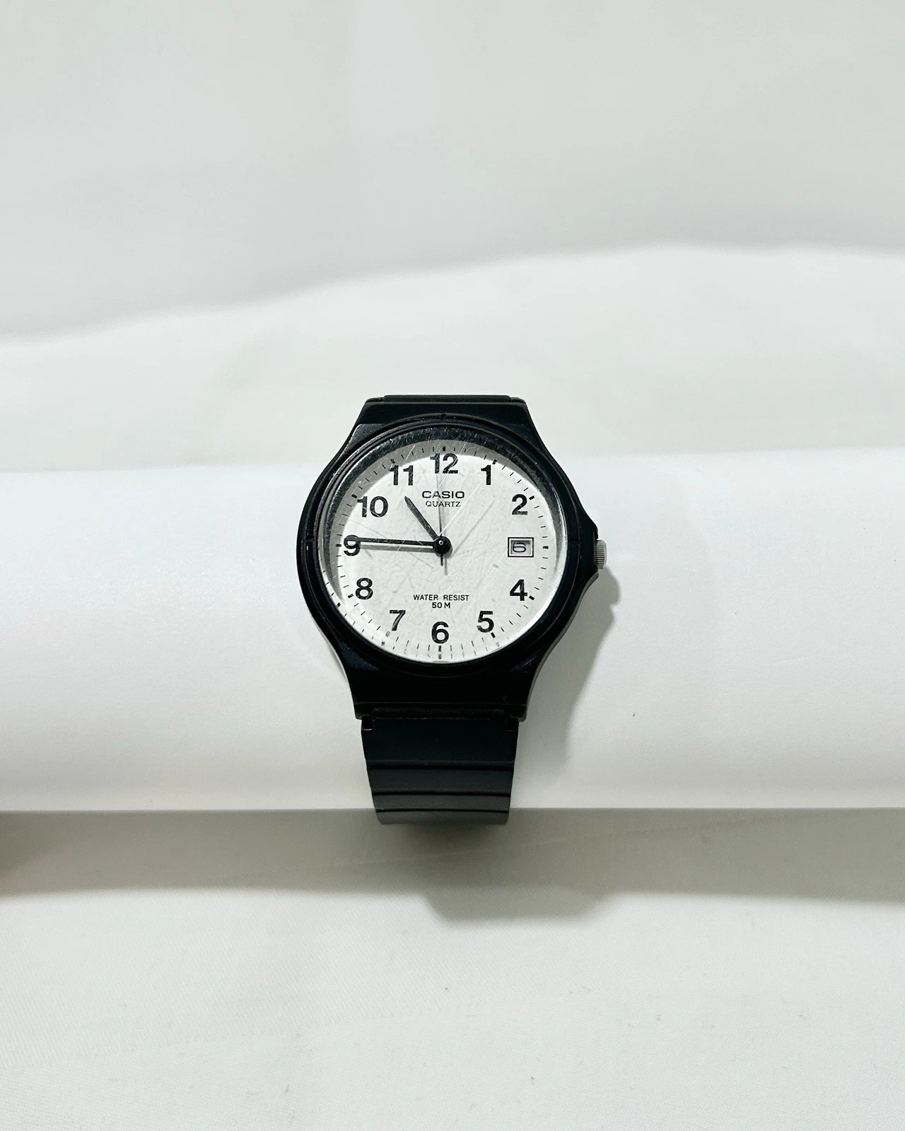 CASIO MW59 Series White Dial Resin Band Analog Men Vintage Watch W09 *TICKING