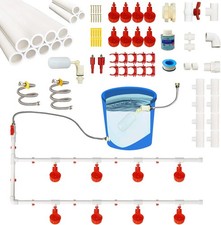 Complete Set Pipeline Automatic Chicken Waterer System W/ PVC Pipeline  304