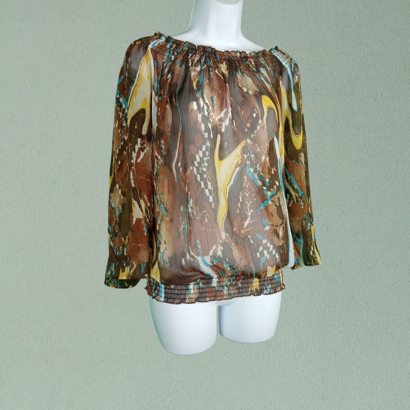 Additions by Chicos Sheer Boho Pattern Elastic He… - image 3