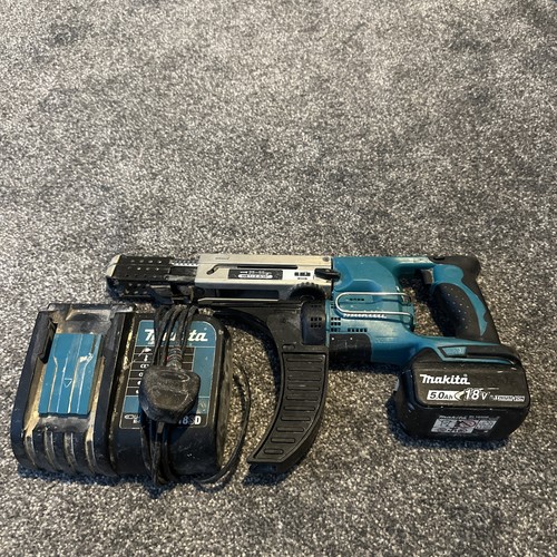 Makita DFR550 LXT 18V Akkuschrauber mit automatischem Vorschub - blau