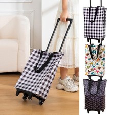 Shopping Cart Large Load Capacity Foldable Rolling Handtruck Grocery