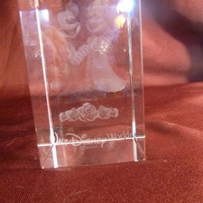 Disney Parks Arribas Brothers Mickey & Minnie Mouse Wedding Laser Etched Cube