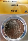 1890-S $1 Morgan Silver Dollar ANACS AU 55 Solid Coin