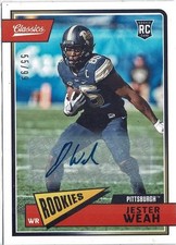 2018 Panini Classics Jester Weah (Pittsburgh) Rookie Auto /99 Card No. 297 RC. rookie card picture
