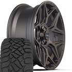 New Listing4Play 4P06 22x9 Black Wheels & 285/45R22 A/T Tires Set 6X135 & 6X139.7 12Et