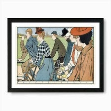 Hamers Bicycles (1912), Johann Geor Framed Wall Art Poster Canvas Print Picture