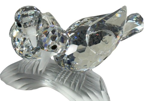 Swarovski Crystal "THE TURTLEDOVES" Faceted Figurine W/Original Box 1989 - Picture 13 of 16