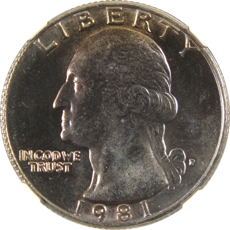 1981 P Washington Quarter MS 67 NGC Clad 25c Uncirculated SKU:I9540 - Image 3 of 4