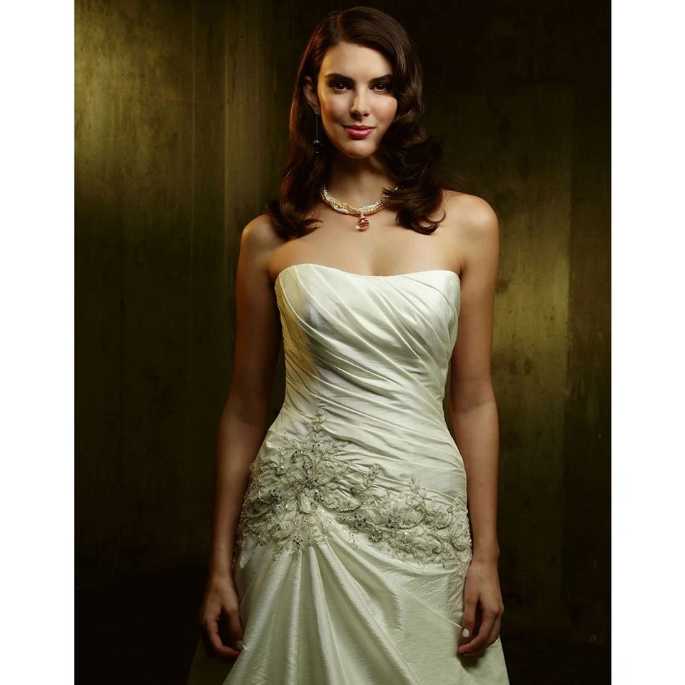 Casablanca Novia | Vestido de Novia Sin Tirantes Cuentas Vestido de Novia 1870 Talla 12 Foto 3 de 4