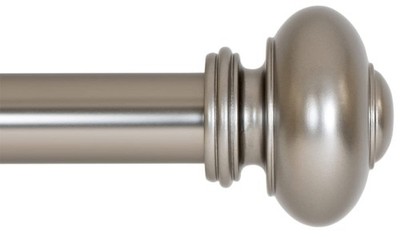 Ivilon Drapery Window Curtain Rod - Knob Design, 1 120'' to 240'', Satin Nickel