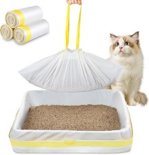 Jumbo Cat Litter Box Liners 37" x 18",30 Count 1 Pack of 30 , White
