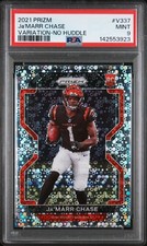 2021 PANINI PRIZM VARIATION-NO HUDDLE  #V337 JA'MARR CHASE ROOKIE RC PSA 9