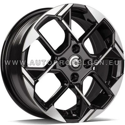 Neu 15 Zoll Felgen Satz 6j 4x100 ET40 Alufelgen Räder Schwarz Poliert x4 - Bild 1 von 4