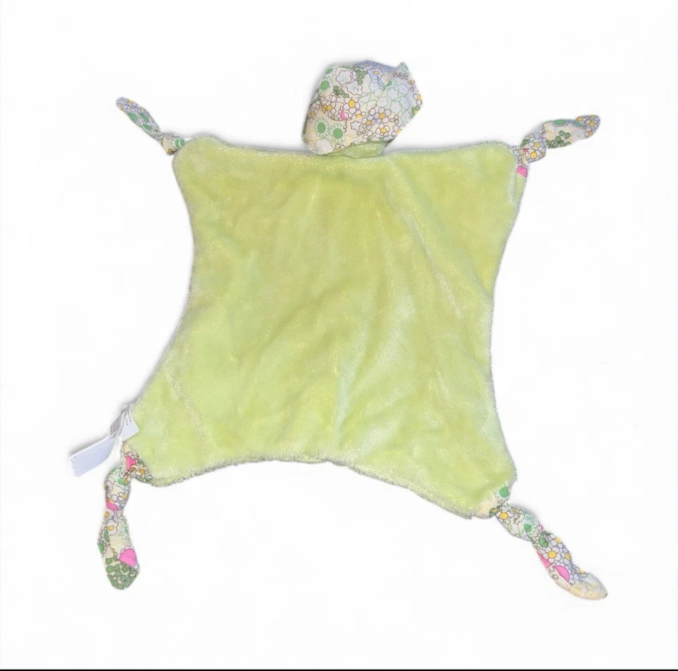 Raro Pottery Barn Niños Tortuga Verde Floral Sombrero Lovey/Manta de Seguridad Anudada Foto 2 de 4