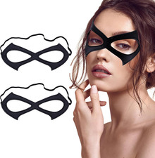 Cat Woman Masks Leather Black Cat Eye Mask 2PCS Adjustable Half Face Size Women