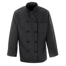 Red Kap Black Chef Coat Ten Knot Buttons