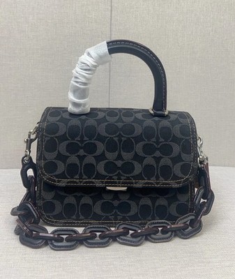 COACH Rogue Top Handle Bag In Signature Denim Black CR694 New