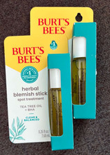  2 Burt's Bees Blemish Stick Spot Treatment 7.68mL Ea NIB